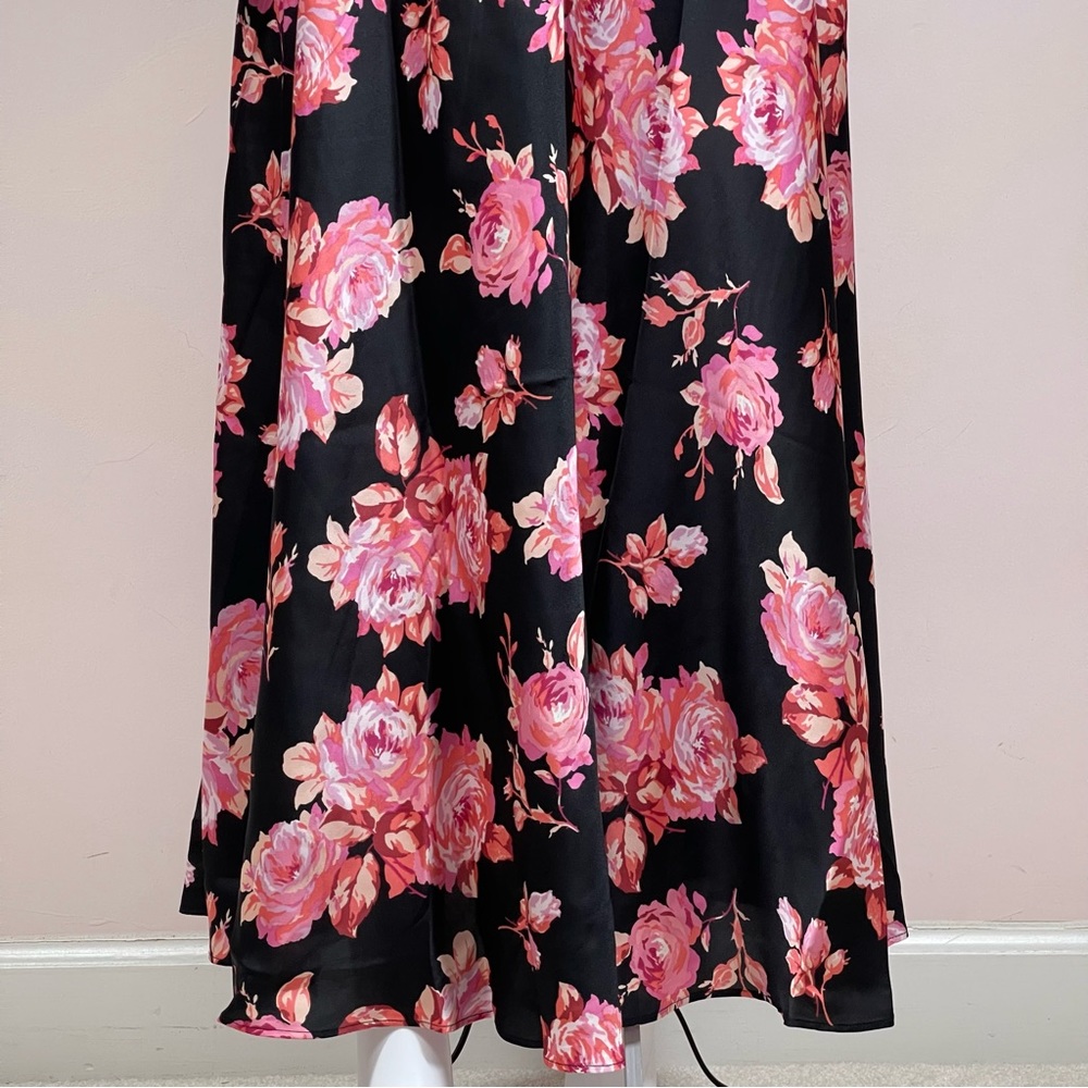 J.Crew Featherweight Satin Midi Dress in Midnight Rose - Picture 9 of 13
